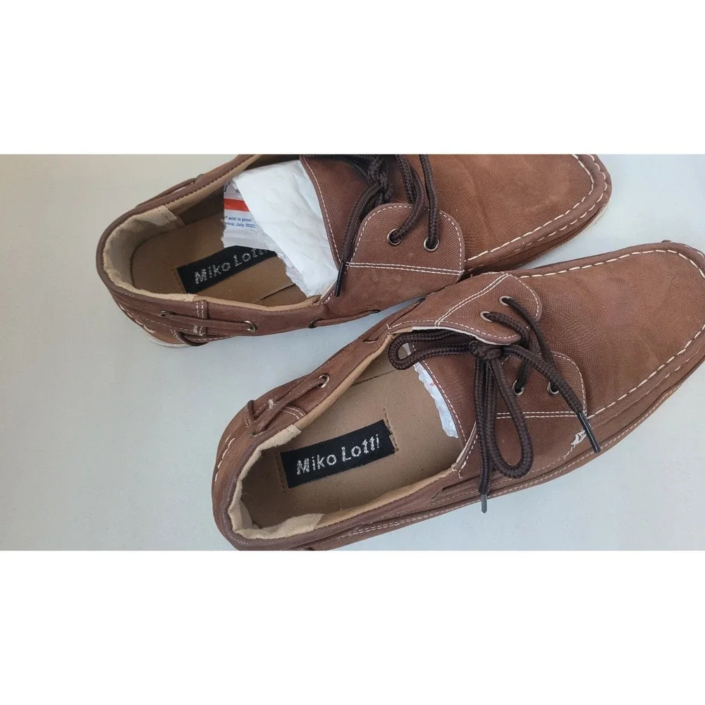 Miko Lotti Mens Classic‎ Boat Deck Shoes Brown Lace Up HM2597 Size 11 Summer